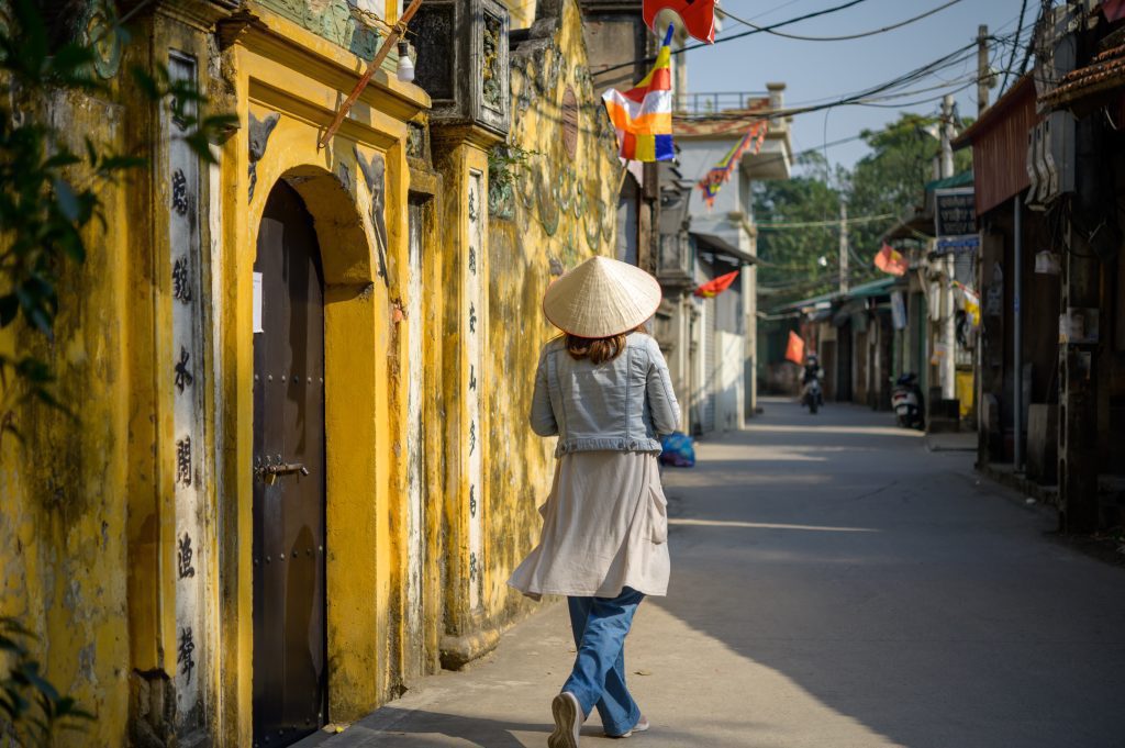 unrecognizable woman in traditional cone hat walki 2023 11 27 05 31 35 utc 2