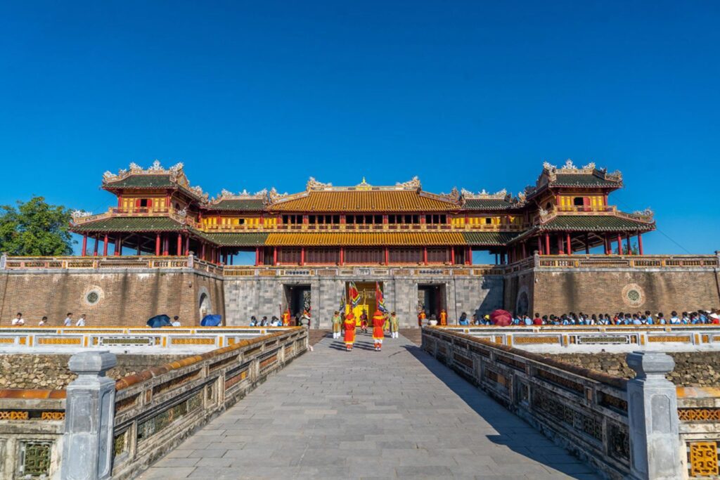 Thien Mu Pagoda overlooking the Perfume River in Hue, Vietnam
