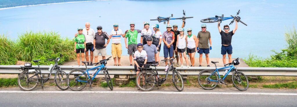 Cycling in Vietnam through rice fields and rural landscapes