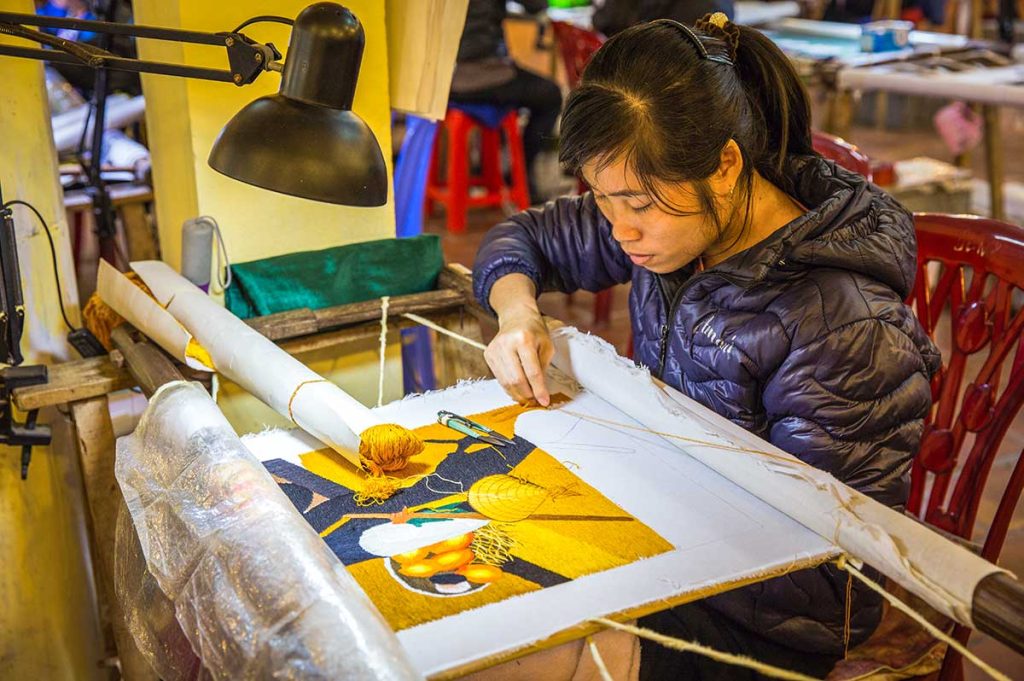 Weaving Threads of Time: Vietnam's Arts and Crafts Villages – A Timeless Treasure Trove for Your Clients 4 embroidery hanoi vietnam 2