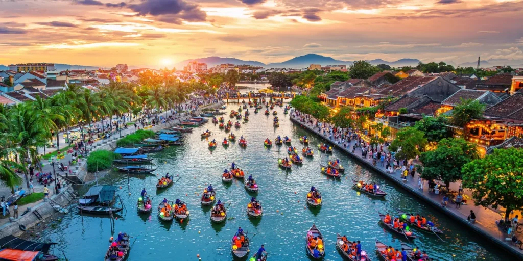 Central Vietnam Hoi An lanterns at dusk