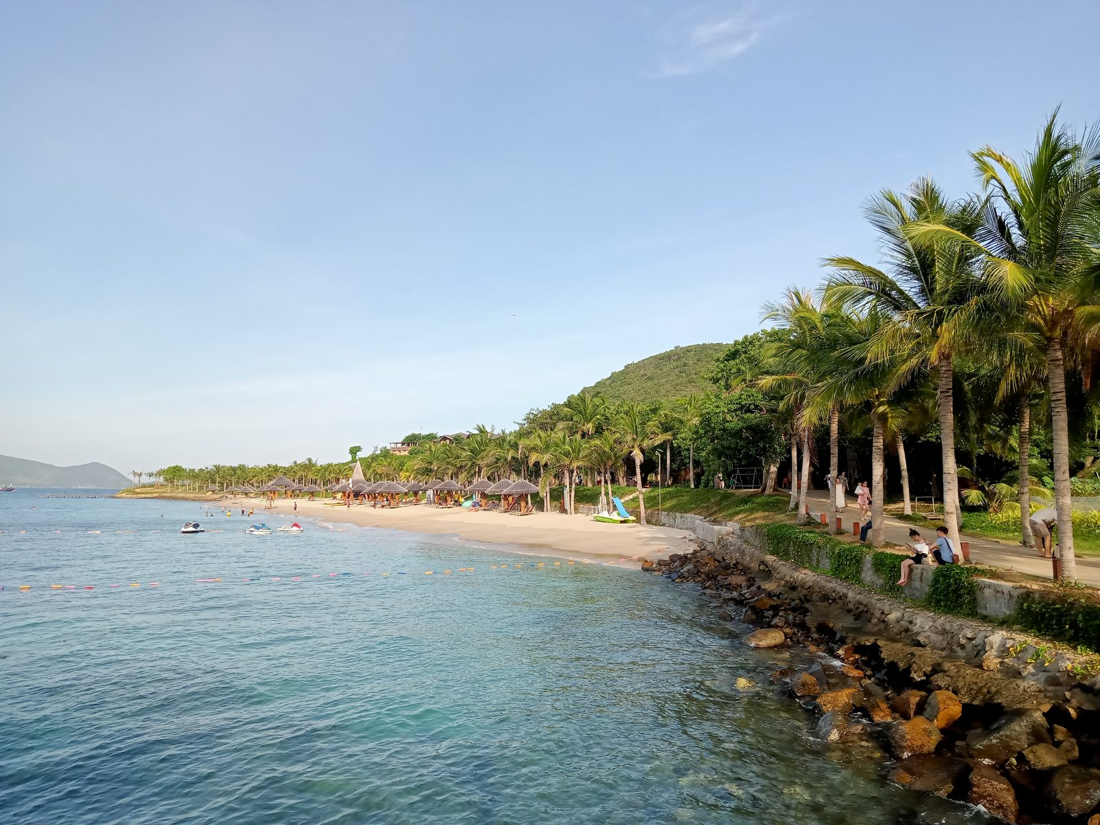 Beach and clear water on Hon Tam island in Nha Trang Bay